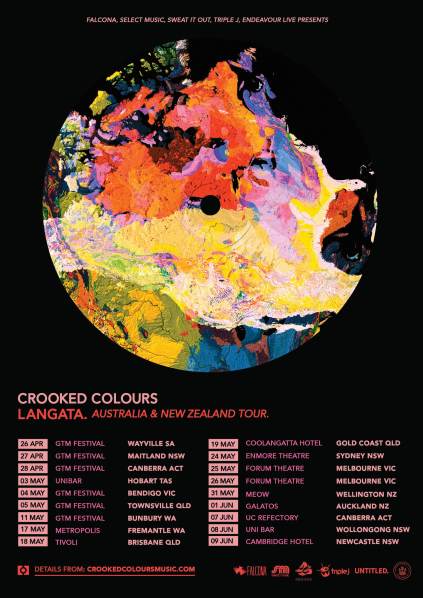 Crooked Colours tour art Mar 2019